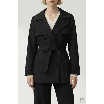 Noize Amina Tie Waist Water Repellent Coat In Black