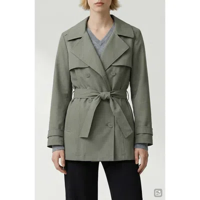 Noize Amina Tie Waist Water Repellent Coat In Green
