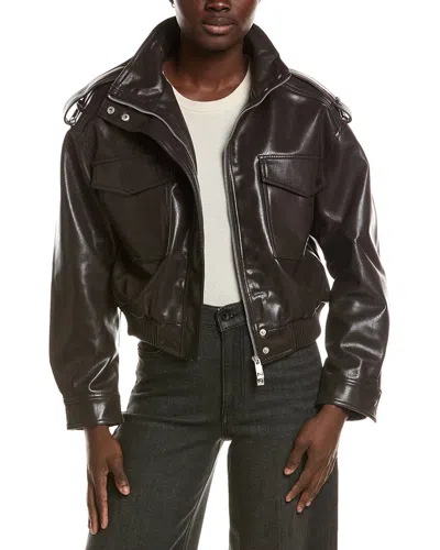 Noize Angele Vegan Leather Coat In Brown