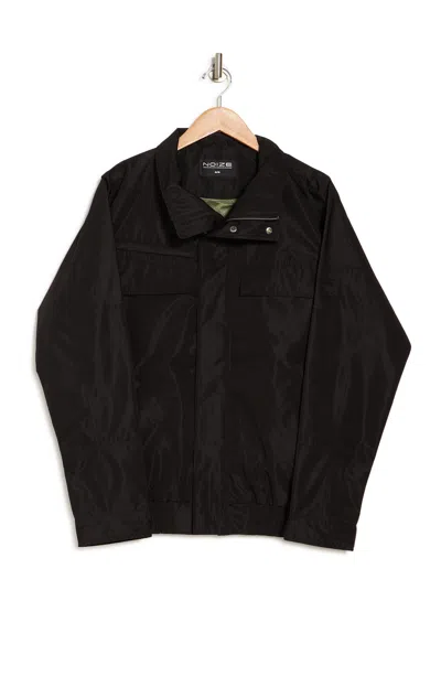 Noize Bonded Poly Rain Bomber Jacket In Black