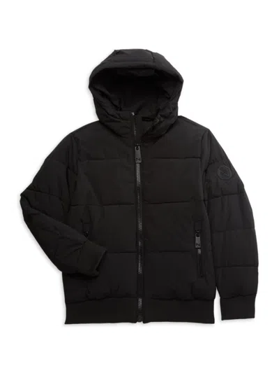 Noize Kids'  Boy's Hooded Bomber Jacket In Black