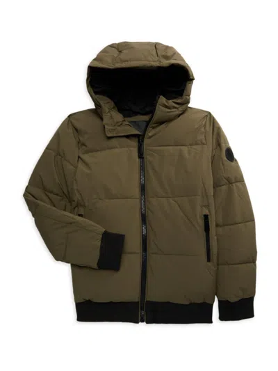 Noize Kids'  Boy's Hooded Bomber Jacket In Wasabi