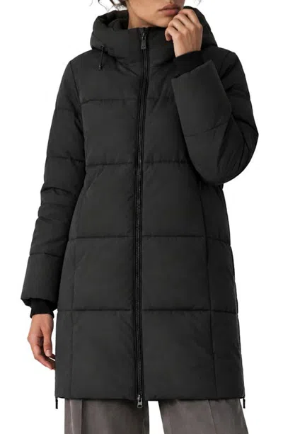 Noize Caithlyn Water Resistant Hooded Puffer Parka In Black
