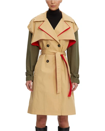 Noize Charlotta Medium Trench Coat In Brown