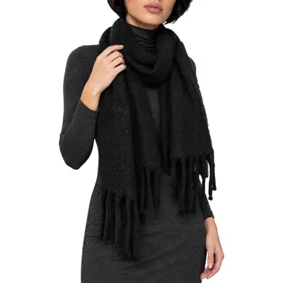 Noize Chunky Lurex Boucl Scarf In Black