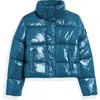 Noize Coco Crop Water Resistant Puffer Jacket In Oceanic