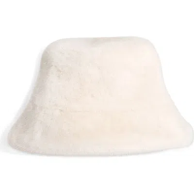 Noize Cora Faux Fur Bucket Hat In Ivory