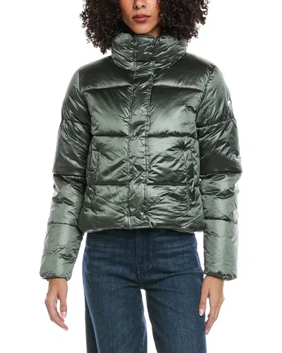 Noize Crop Puffer Jacket In Green