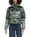 Noize Crop Puffer Jacket In Green
