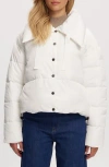 Noize Crop Puffer Jacket In White
