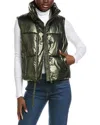 Noize Cropped Puffer Vest In Green