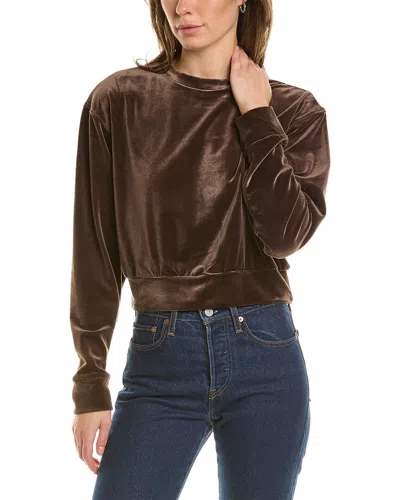 Noize Edith Crew Neck Sweater In Brown