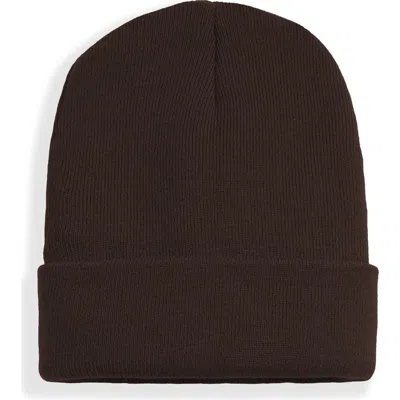 Noize Erin Rib Knit Beanie In Brown