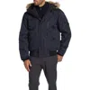 Noize Faux Fur Hooded Bomber Jacket In Black