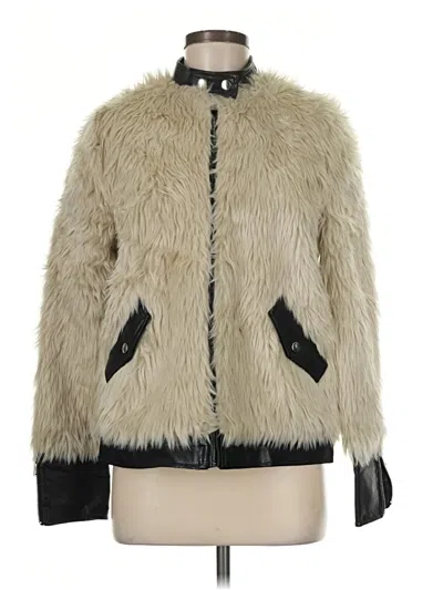 Pre-owned Noize Faux Fur Jacket In Ivory