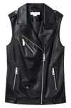 Noize Faux Leather Vest In Animal Print