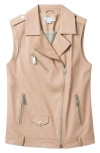 Noize Faux Leather Vest In Animal Print