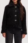 Noize Frieda Faux Shearling Jacket In Black