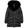 Noize Gigi-el Faux Fur Trim Hooded Parka In Black