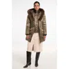 Noize Gigi-el Faux Fur Trim Hooded Parka In Brown