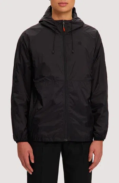 Noize Hooded Windbreaker In Black