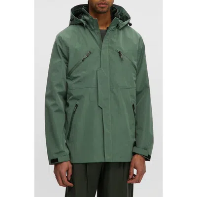 Noize Hooded Windbreaker In Green