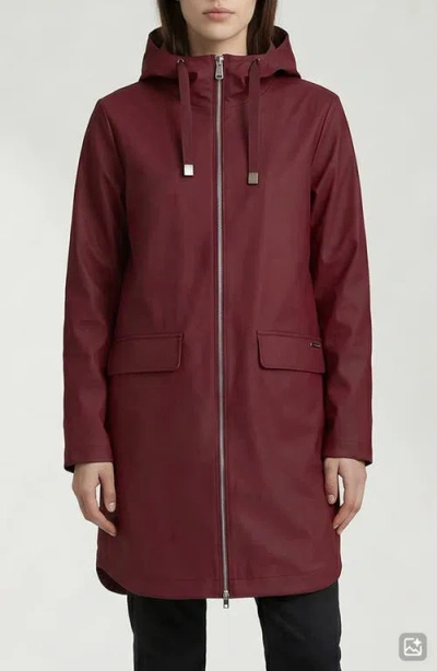 Noize Janae Water Repellent Hooded Raincoat In Red