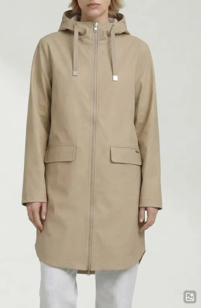 Noize Janae Water Repellent Hooded Raincoat In Sand