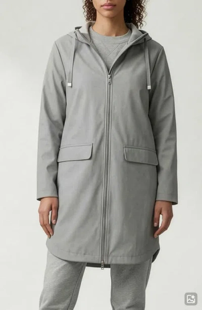 Noize Janae Water Repellent Hooded Raincoat In Silver
