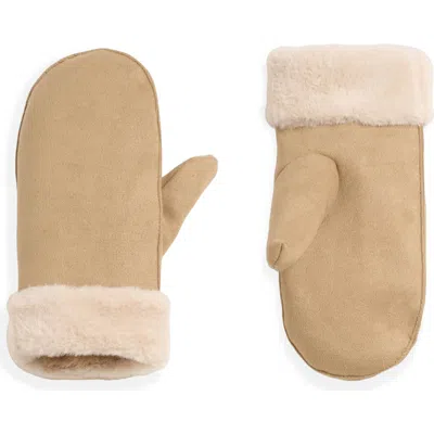 Noize Jani Faux Suede Mittens In Taupe
