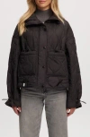Noize June Lightweight Water Resistant Onion Quilted Jacket In Black