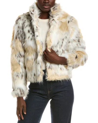 Noize Katryn Short Vegan Fur Coat In White