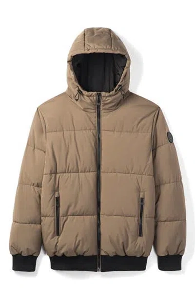 Noize Kids' Gunnar-b Short Puffer Jacket In Mocha