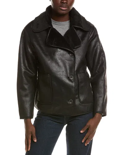 Noize Laurence Vegan Leather Coat In Black