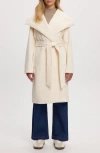Noize Lena Belted Wrap Coat In Off White