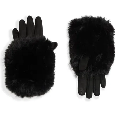 Noize Lexa Faux Suede Convertible Gloves In Black