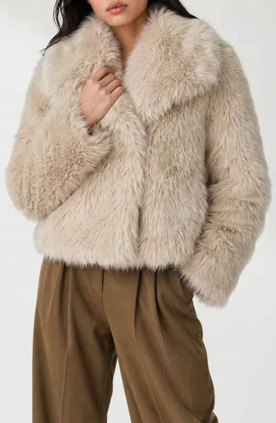 Noize Mandie Faux Fur Coat In Brown
