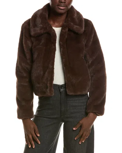 Noize Marine Vegan Fur Coat In Brown