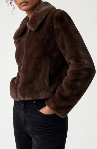 Noize Marnie Faux Fur Jacket In Brown