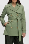 Noize Medium Trench Coat In Moss
