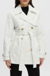 Noize Medium Trench Coat In White