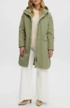 Noize Mid Length Rain Coat In Aloe