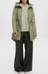 Noize Mid Length Rain Coat In Aloe