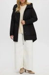 Noize Mid Length Rain Coat In Black