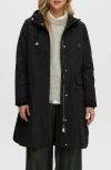 Noize Mid Length Rain Coat In Black