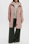 Noize Mid Length Rain Coat In Pink Clay