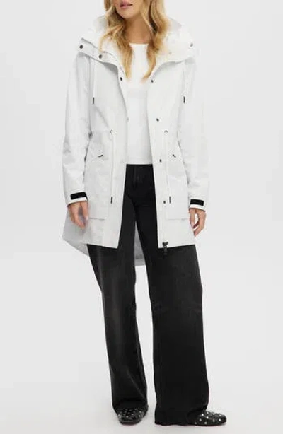 Noize Mid Length Rain Coat In White