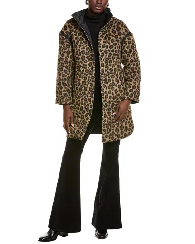 Noize Nancy Reversible Coat In Animal Print
