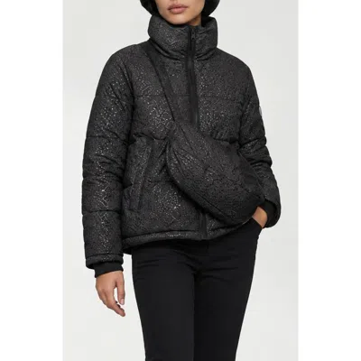 Noize Nikki Puffer Jacket & Crossbody Bag Set In Black