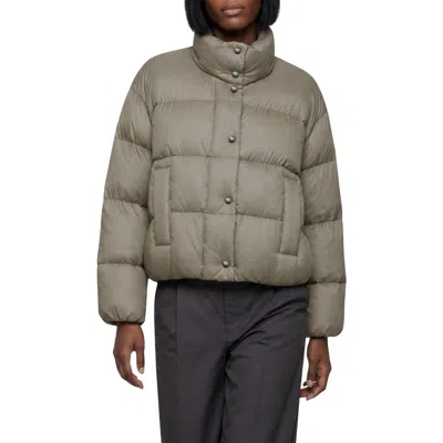 Noize Noemi Crinkled Quilted Puffer Jacket In Bone